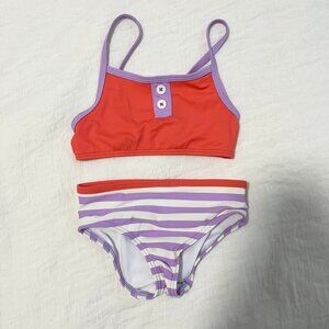 Mini Boden Baby Girl's Red & Purple Bikini Bathing Suit Size 2-3 Years